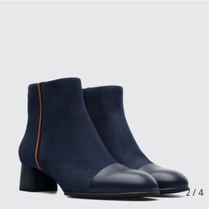 Camper Twins blue ankle boots booties suede  leather sz 38 7.5